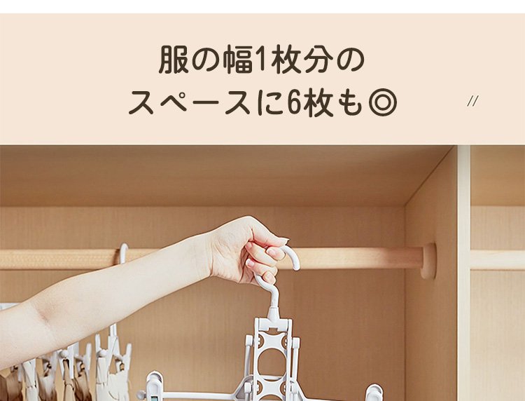 省スペース設計のハンガー使用例