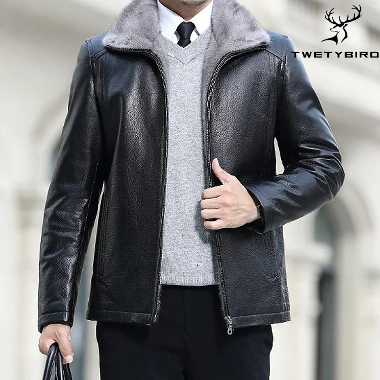 Zamszowa kurtka z norek