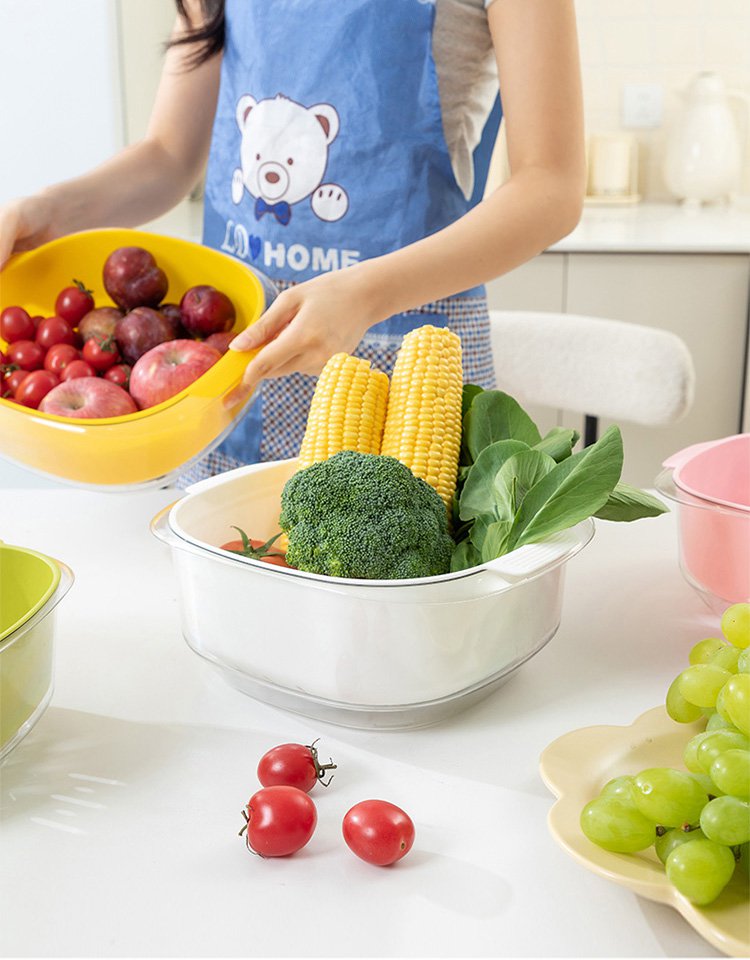 【1000回落下しても壊れない】多機能二重構造水切りカゴ