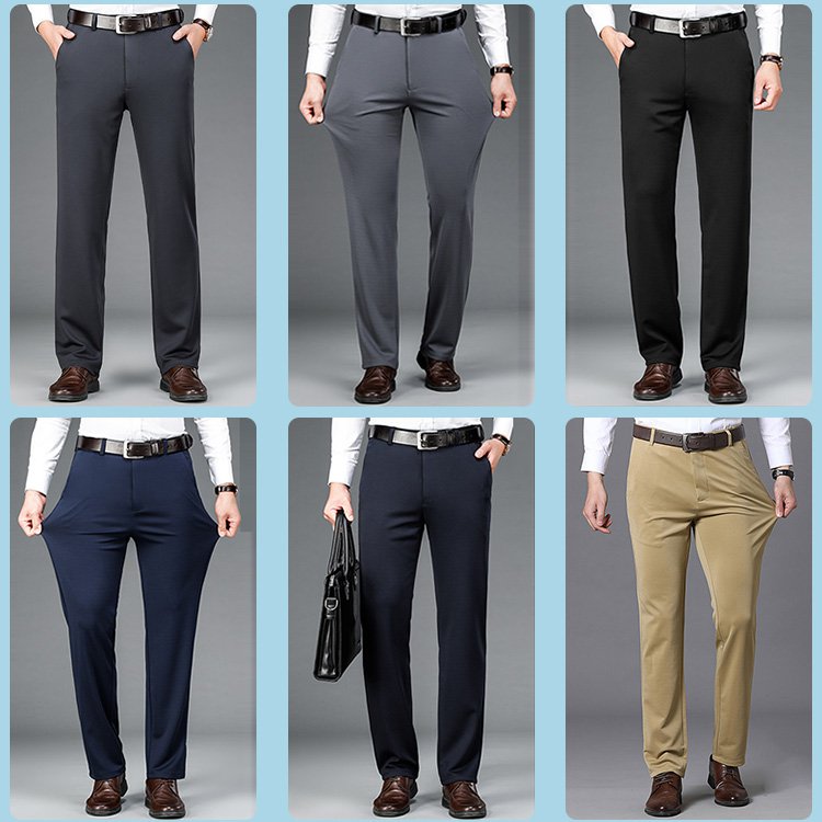 Bügelfreie Anzughose aus Vier-Wege-Stretch-Eisseide