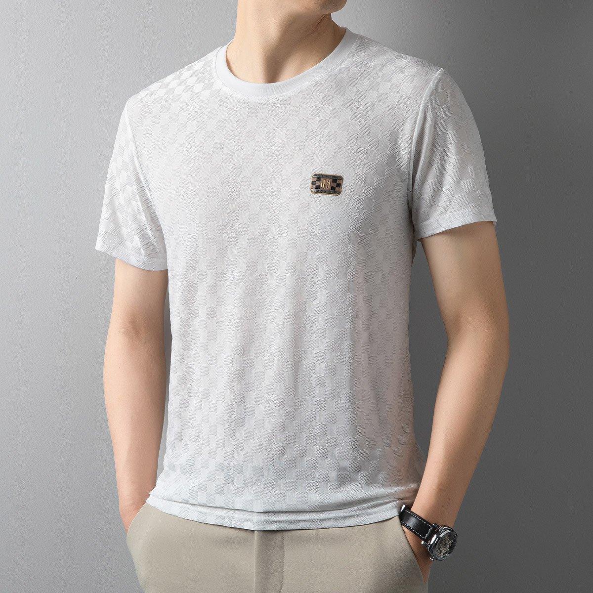 メンズアイスシルク半袖Tシャツ 