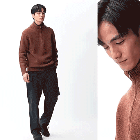 Men's popover zipper cardigan