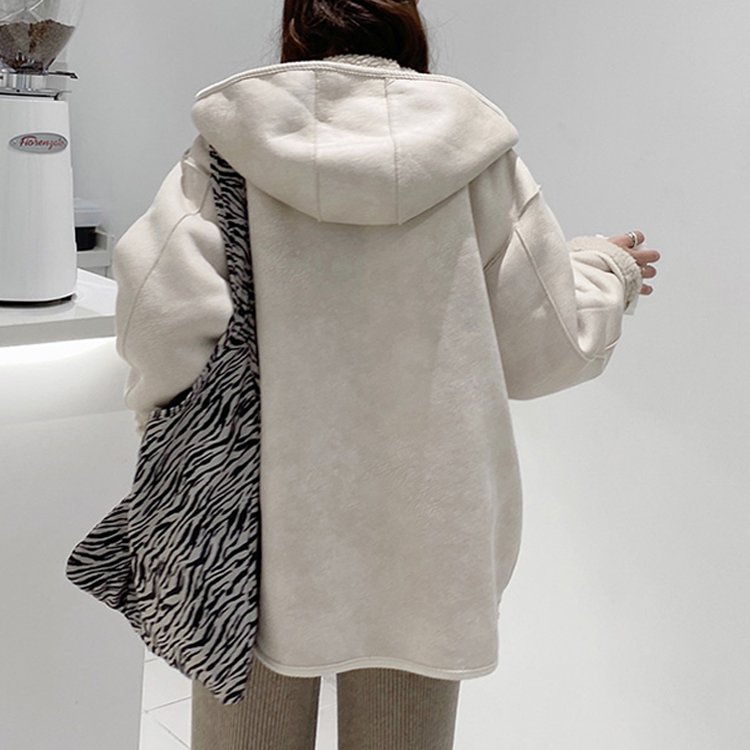 リバーシブルフード付きボアジャケット