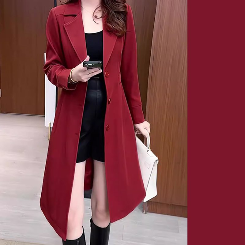 여성용 중간 길이 따뜻한 트렌치코트