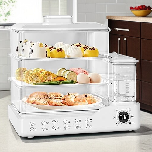 家庭用大容量電気蒸し器の全体写真