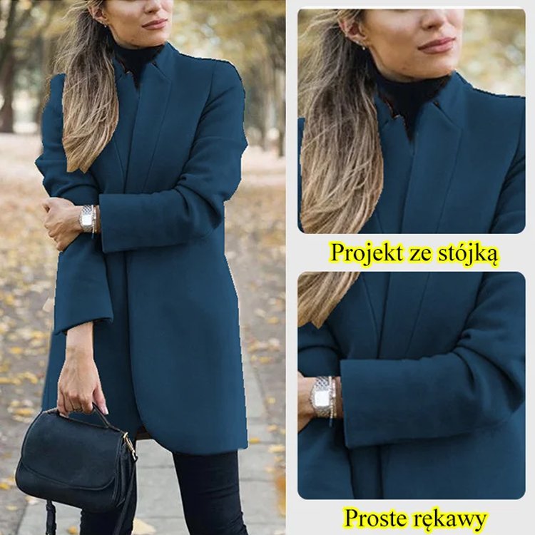 Płaszcz damski ze stójką