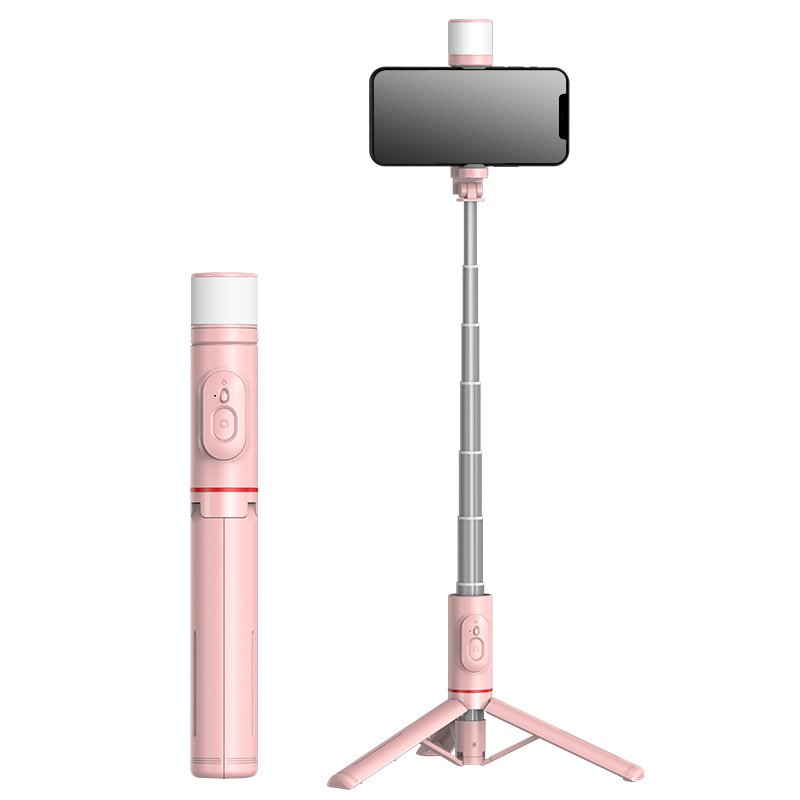 Rotation Bluetooth Selfie Stick with 3 Color Led Fill Light