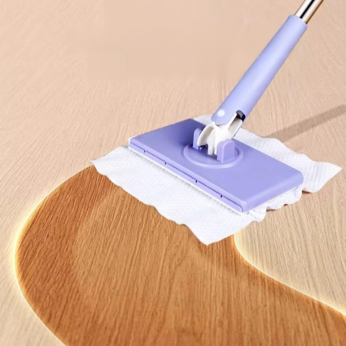 Durable bathroom cleaning mop with flat head
