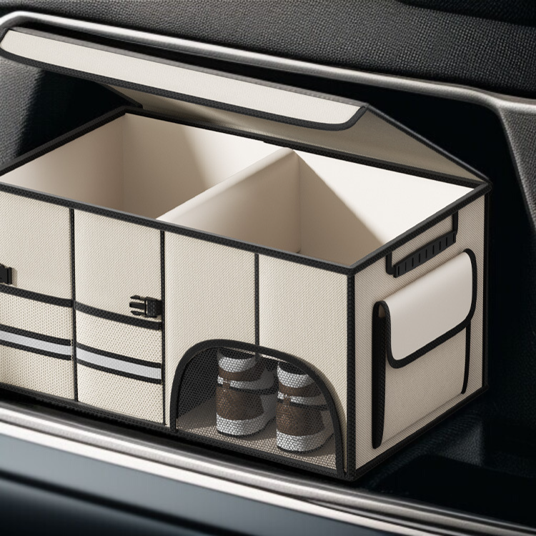 収納ボックスのコンパクトな折りたたみ状態