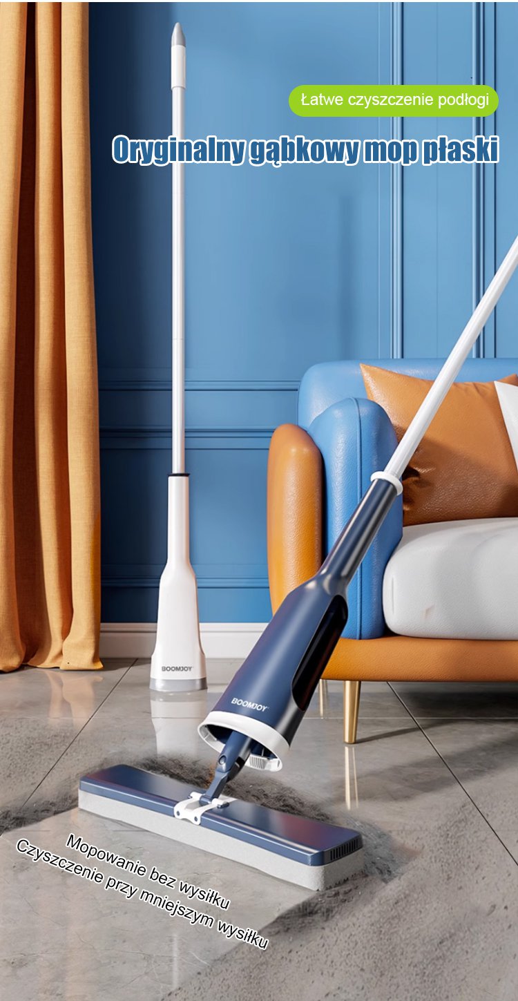 Nowo zaktualizowany mop płaski z gąbką samowyciskającą – widok produktu