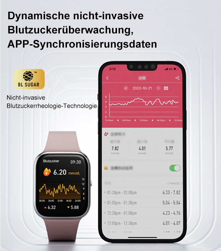 Nicht-invasive Blutdruck-Blutzucker-Smartwatch