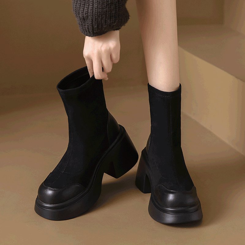 스웨이드 천연 가죽 워커 부츠