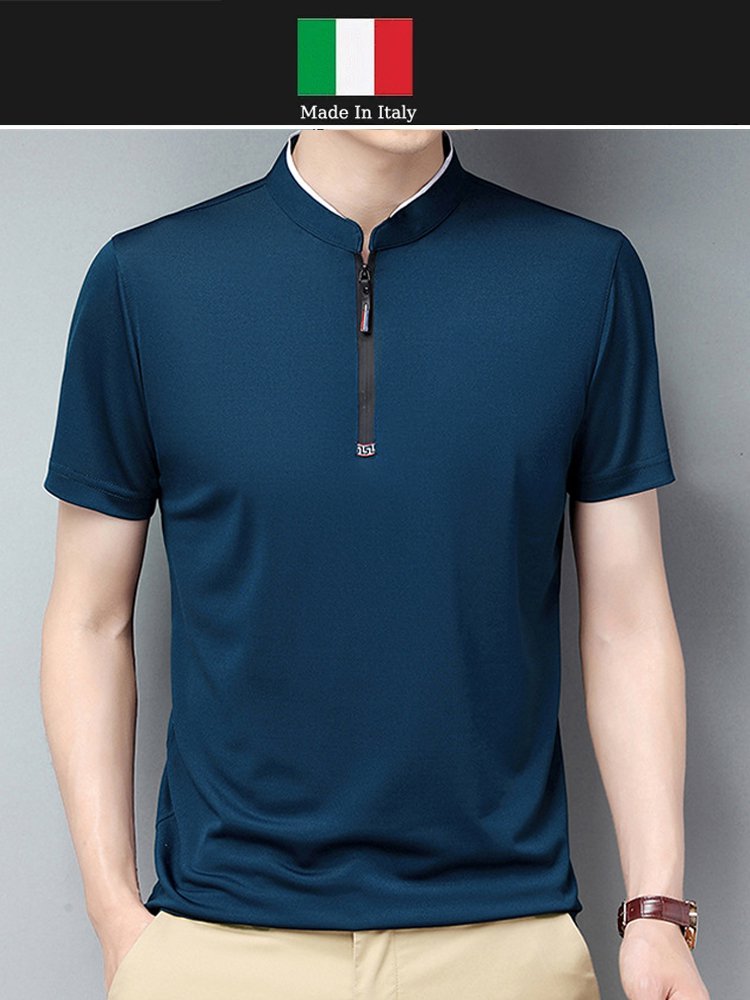 تيشرت بولو فاخر ايطالي ياقة قائمة