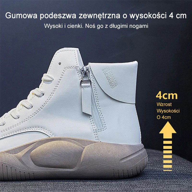 Modne botki damskie z grubą podeszwą na zamek błyskawiczny