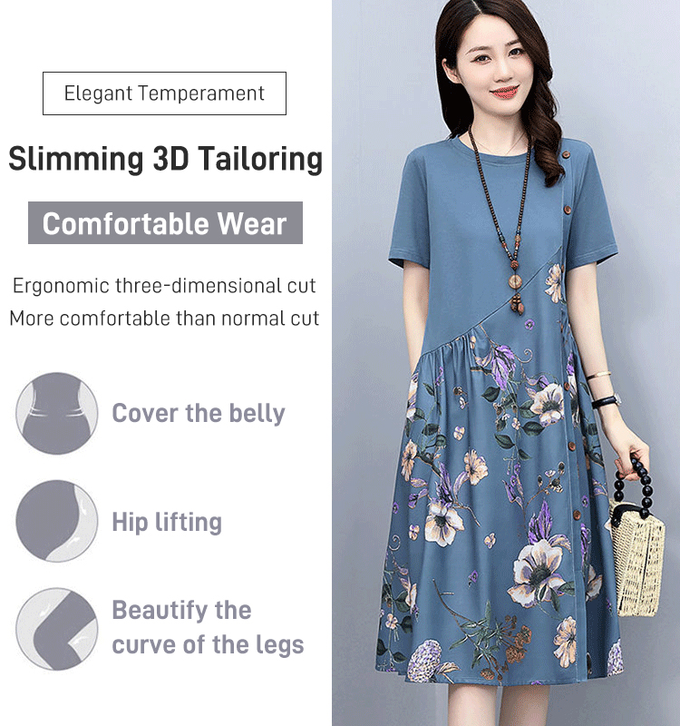 High-end cotton and linen dress