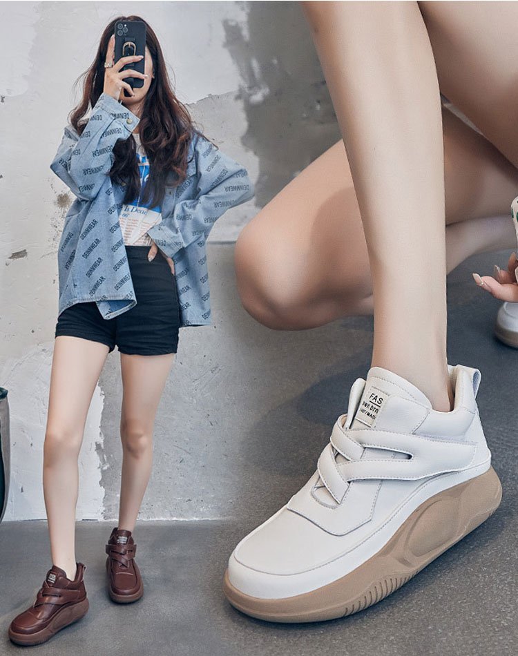 レディースマジックテープ厚底スニーカー