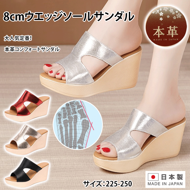 8cmウエッジソールサンダル