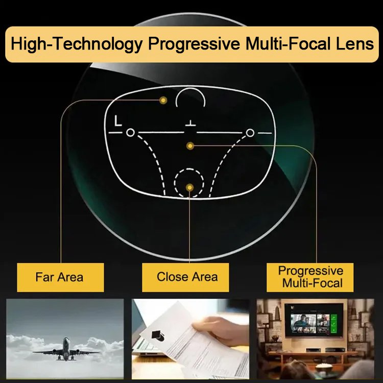 Smart zoom gradient color reading glasses
