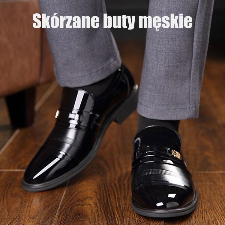 Biznesowe męskie skórzane buty na co dzień