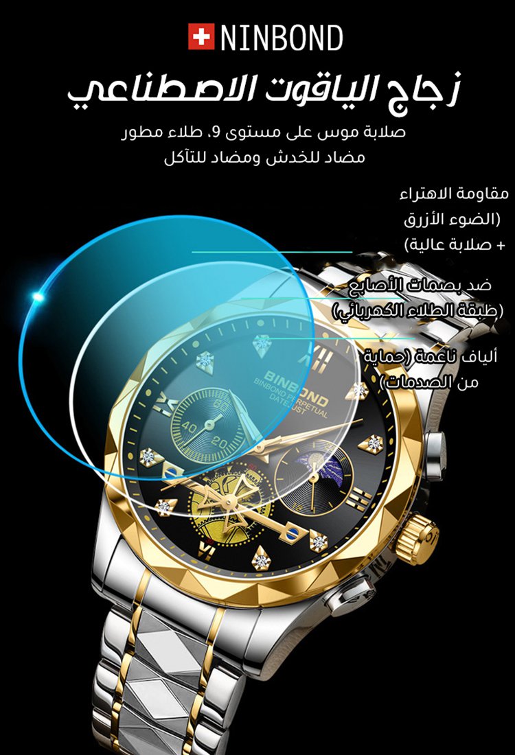 ساعة متعددة الوظائف مع ستة عقارب من سلسلة BINBOND الجديدة