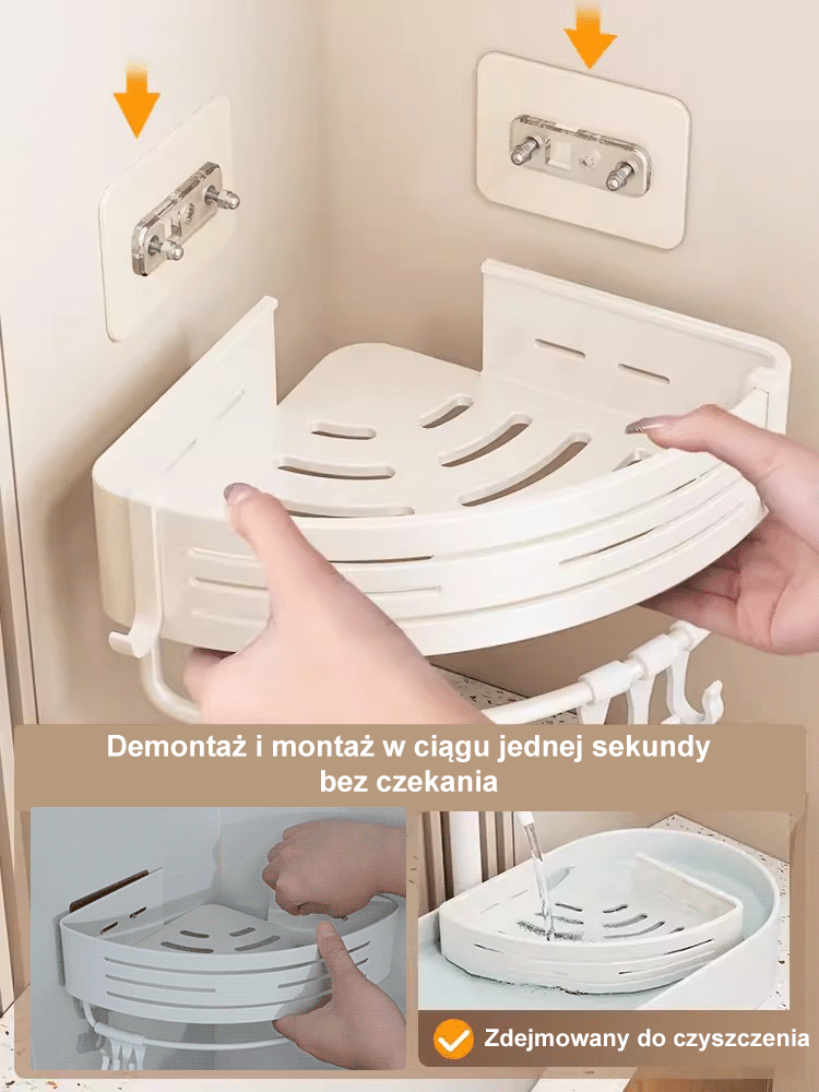 Cream Ins Style】 Półka trójkątna bez dziurkowania