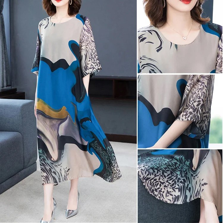 여성 루즈 실크 원피스