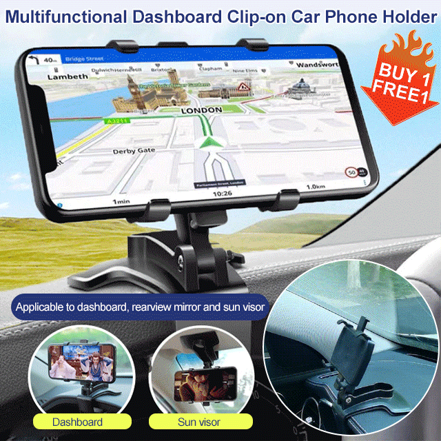 Multifunctional Dashboard Clip-on Car Phone Holder