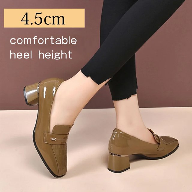 [Big brand texture] Versatile fashion patent leather loafers