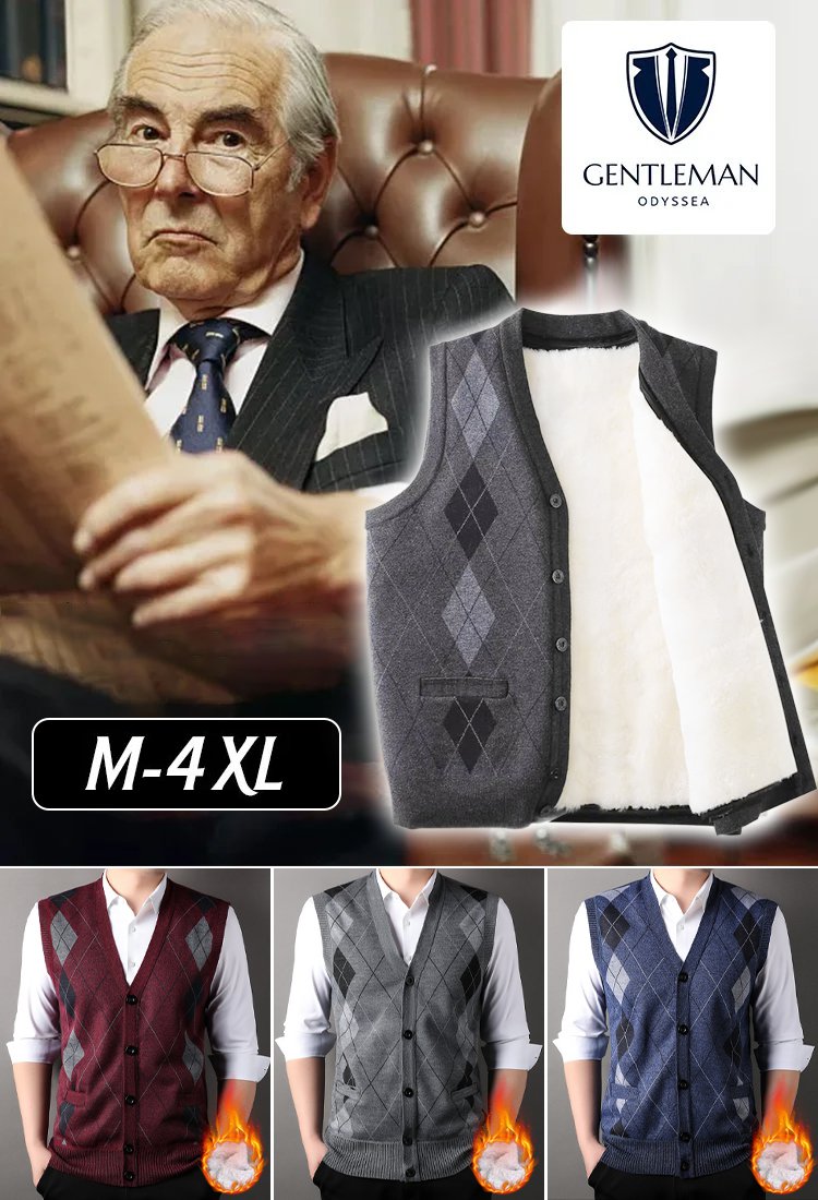 سترة من الصوف الدافئ بلا أكمام