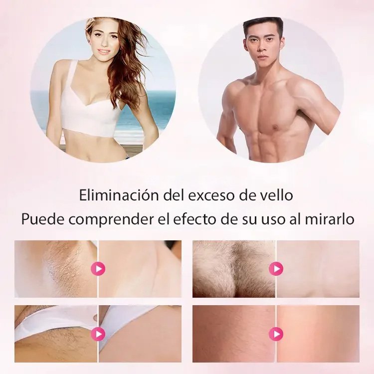 Aparato portátil de depilación de partes íntimas de dos cabezas con láser