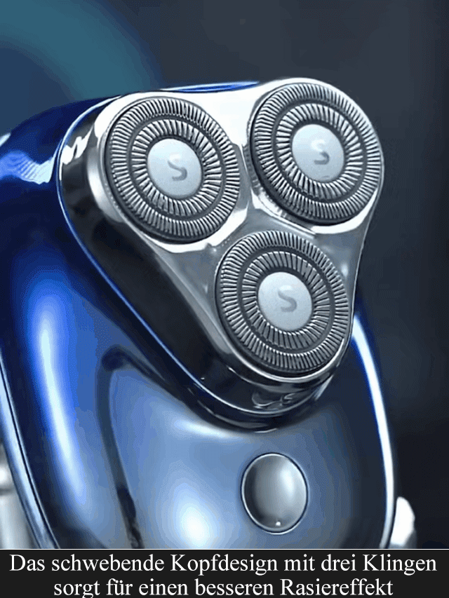 eine neue Generation von Elektrorasierern mit dreiköpfiger Digitalanzeige und rauem Stein