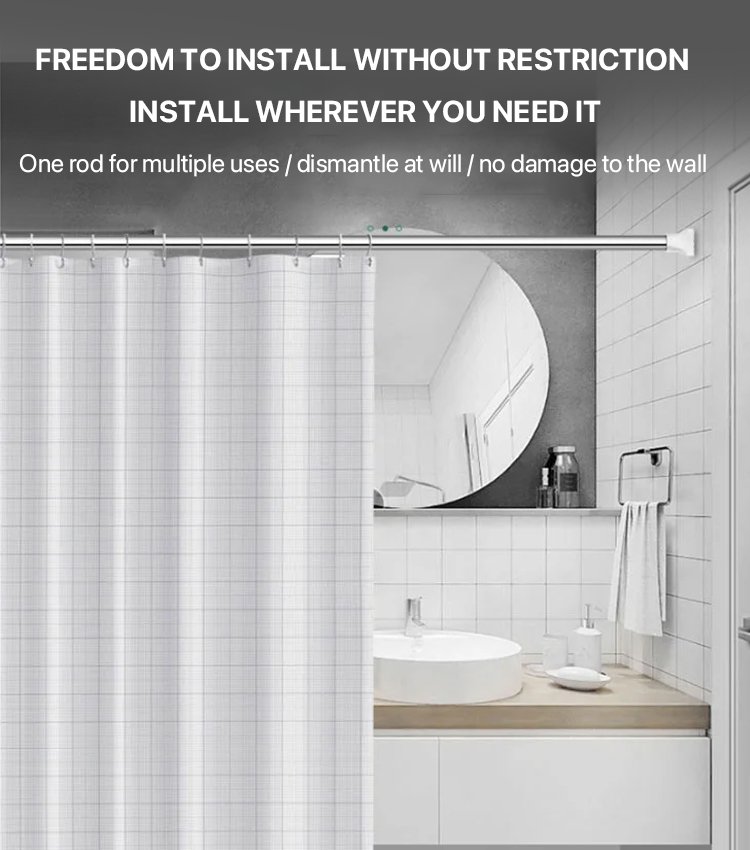 Adjustable drilling free clothes drying rod