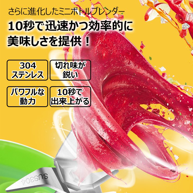 【多機能ミニボトルブレンダー】電動式、軽量、操作簡単、効率的、洗浄しやすい