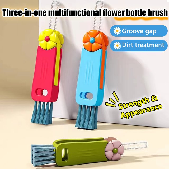 Three-in-one multifunctional flower bottle brush