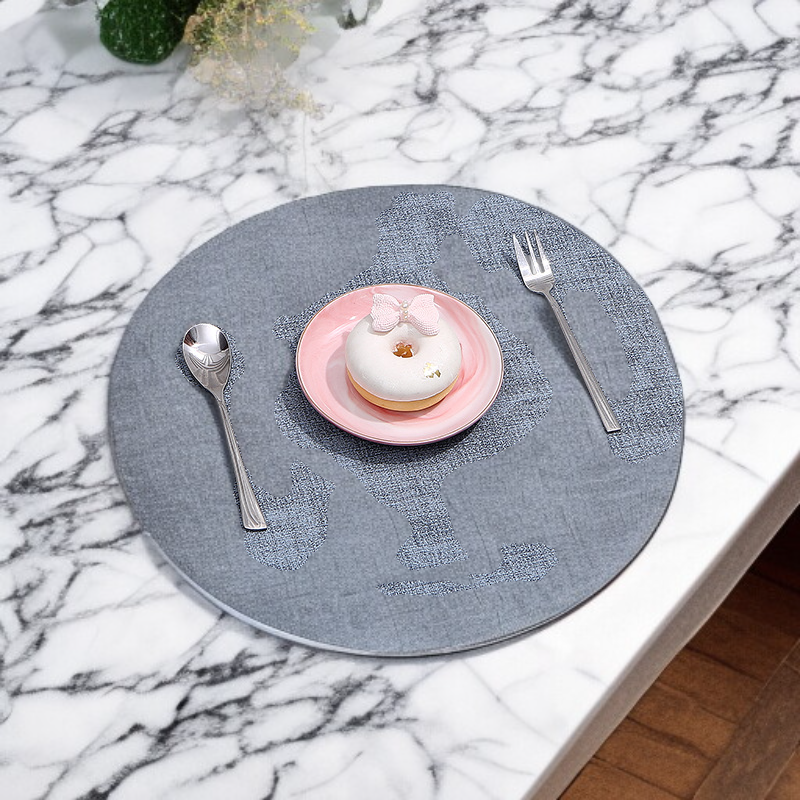 심플한 원형 가죽 쿠션 전체 이미지