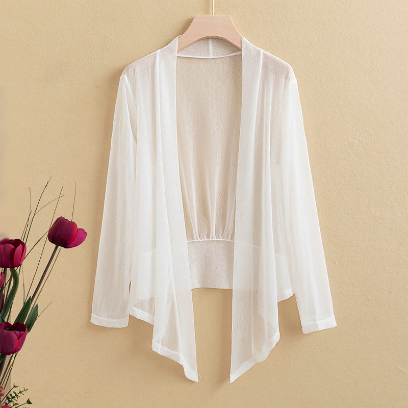 氣質女神麻紗系帶披肩開衫