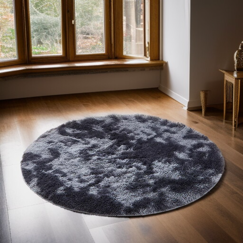 柔軟絲毛圓形地毯觸感