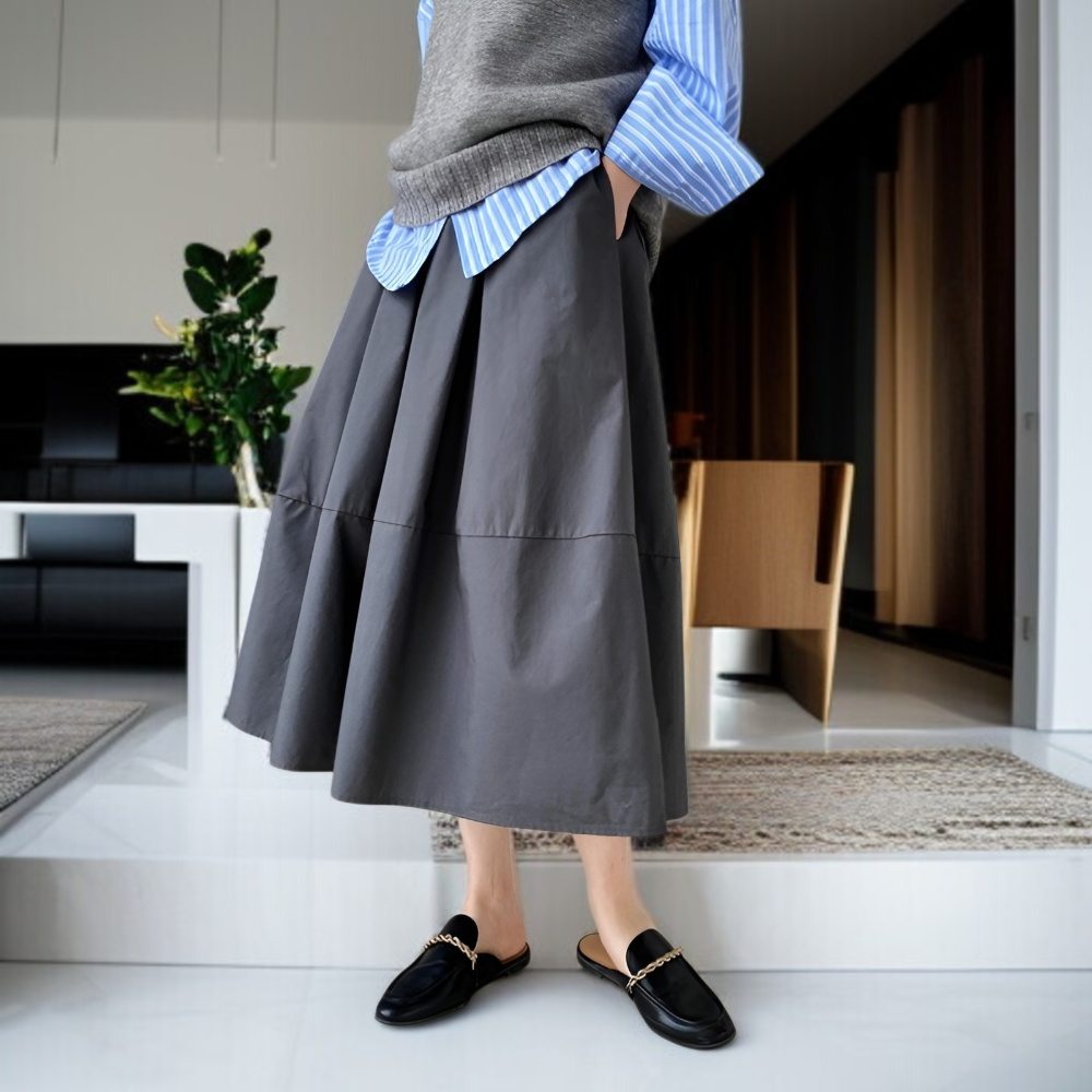 파티룩에 어울리는 A라인 왕스커트