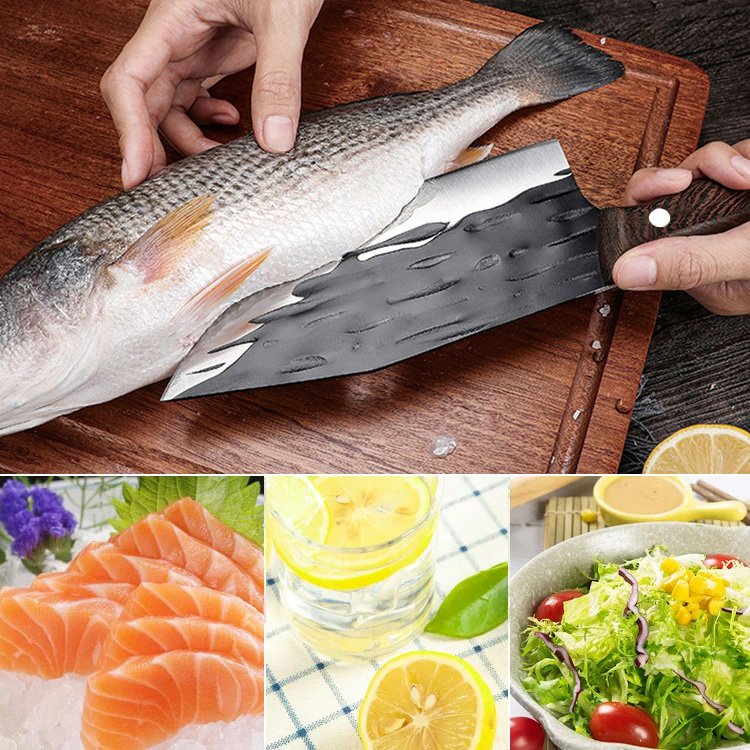 槌目模様付き万能包丁