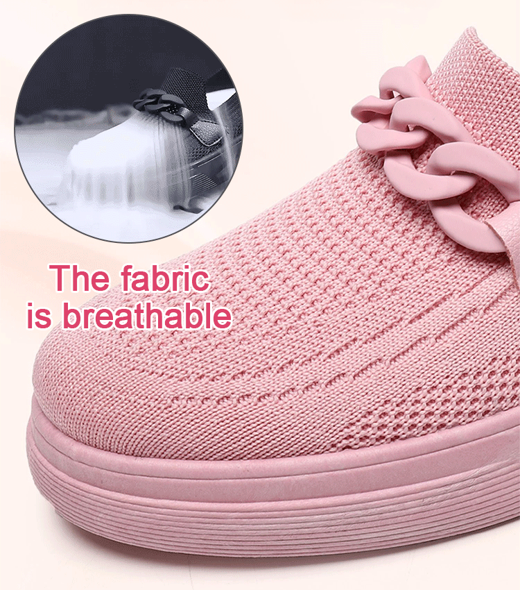 Women‘s breathable fly-knit shoes slip-on shoes