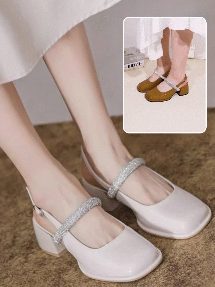 빈티지 청키힐 메리제인 펌프스
