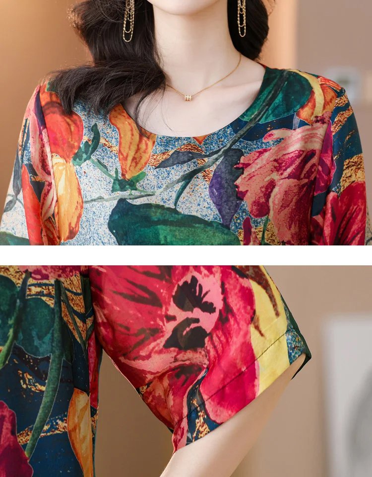 Elegant Printed Plus Size Dress