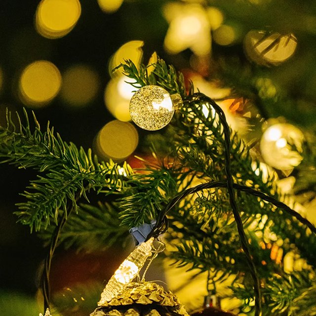 Guirnalda de luces solares de burbuja multicolor para decoración exterior