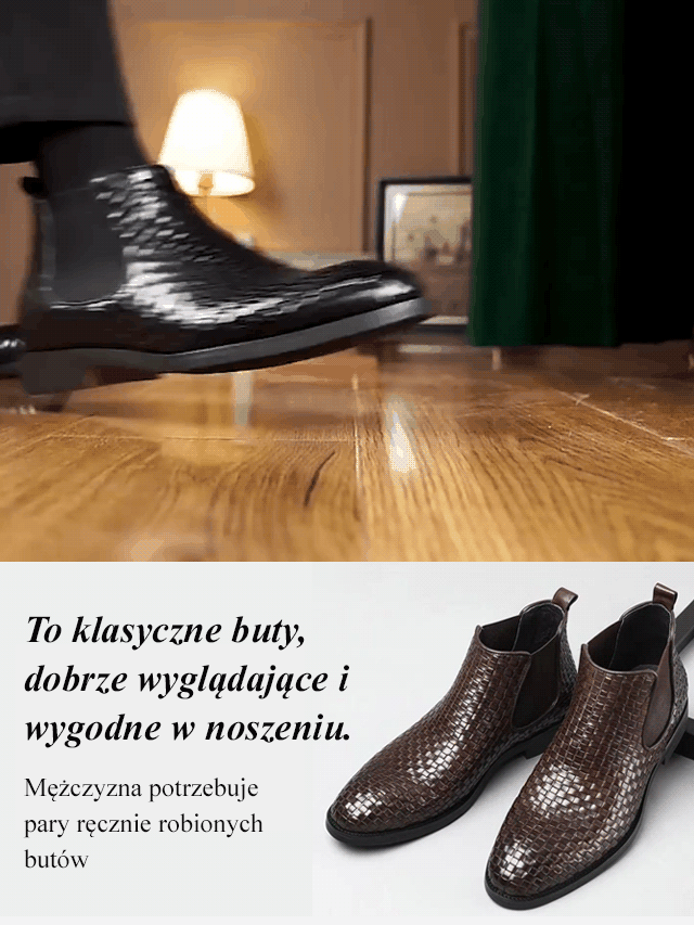 Ręcznie tkane buty Martin na co dzień HS-Vintage Chelsea