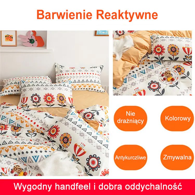Wysokiej jakości drukowany komplet pościeli 4szt.