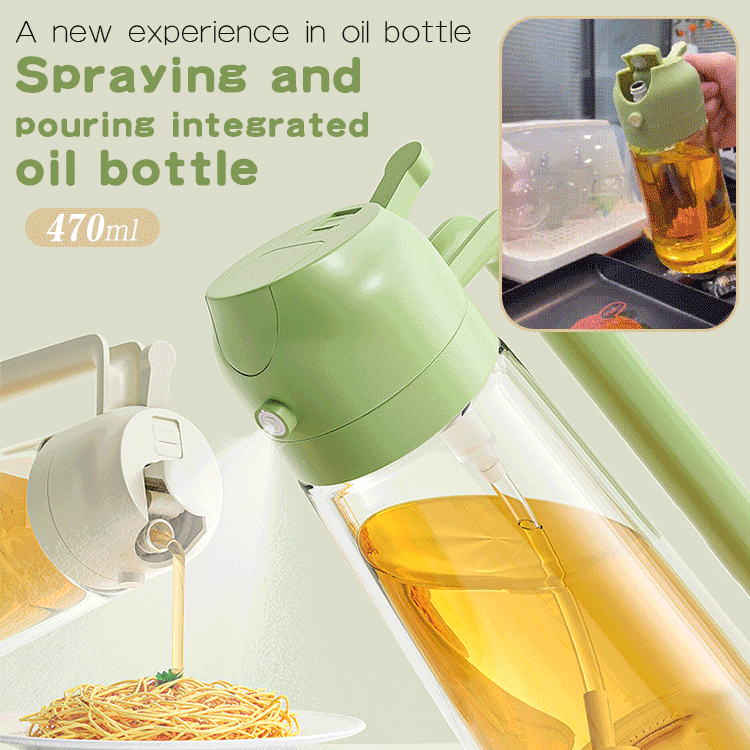 Spraying/ pouring integrated oil bottle