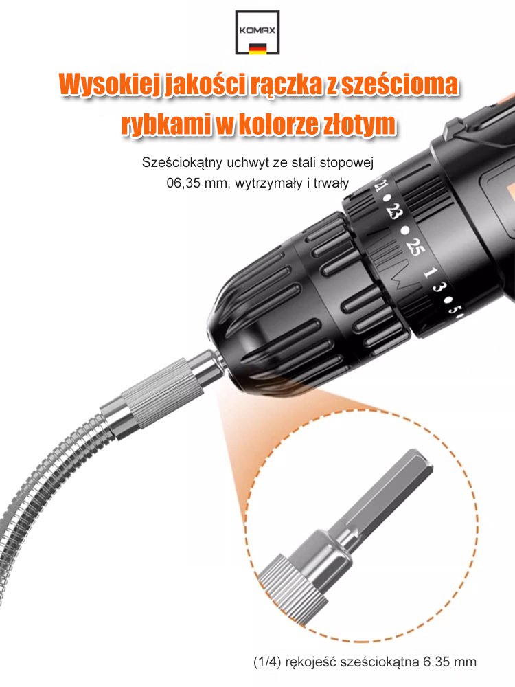 Elastyczny wkrętak z metalowym trzpieniem - przekierowanie